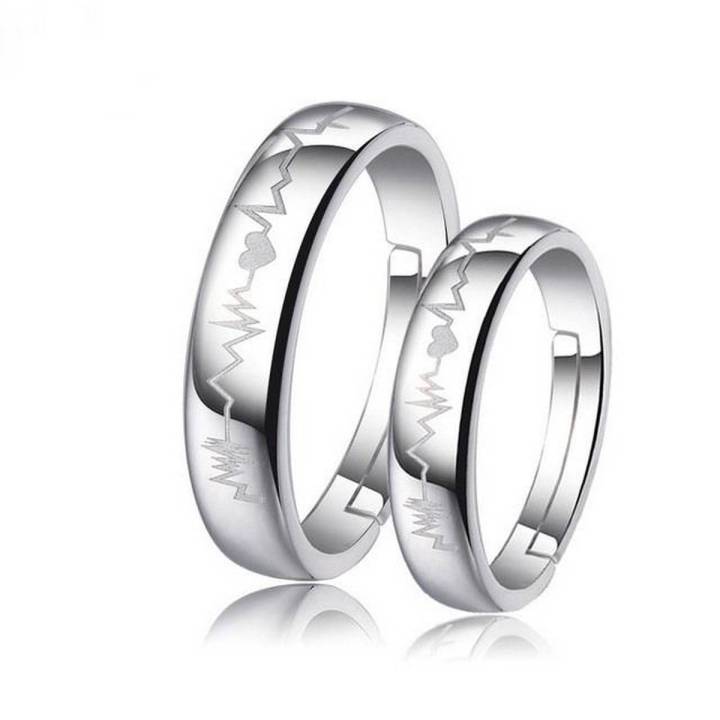 Firewings Couple Rings Silver Plated Ring Fashion Heart Beat