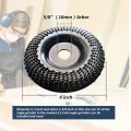 2X Grinder Wheel Disc 4 Inch Wood Shaping Wheel, Wood Grinding Shaping Disk for Angle Grinders with 5/8Inch Arbor. 
