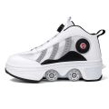 Internet Celebrity Skate Shoes Four-Wheel Heelys Male and Female Student Version Wheel Retractable the Skating Shoes Children Pulley Shoelace Wheel. 