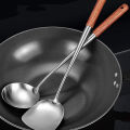 304 Stainless Steel Frying Spoon With Rosewood Handle and Extended Chef Special Frying Spoon. 