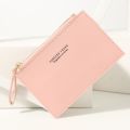 Men And Women ID Card Holder PU Zipper Small Coin Purse Credit Card Holder Solid Color Business Card Case Business Card Holder. 