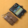 Portable Card Bag Cow Leather Men's And Women's Card Bag Coin Purse Slim Credit Card ID Holder Pocket Wallet For Men And Women Cherry Super Store. 