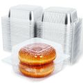25 Pieces Clear Transparent Hinged Plastic Container Disposable Single Compartment Take Out Togo Boxes For Multi Purpose Usage Boxes 13x13cm. 