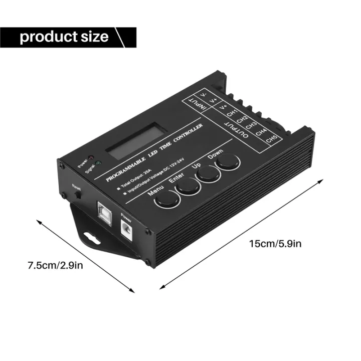 TC420%20Time%20programmable%20RGB%20LED%20Controller%20DC12V-24V%205%20Channel%20LED%20Timing%20dimmer%20-%20Image%202