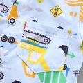 Toddler Baby Boys Girls Clothes Sets Cartoon Excavating Machinery T Shirt Shorts Pants For Summer Boys Clothing Outfits Suit. 