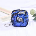 Sequins Coin purse for girls Dazzling blue Purple Color-changing coin bag Mini wallet with sequins for Kids' accessories Fashion accessories Coin storage Keychain attachment Small gift. 