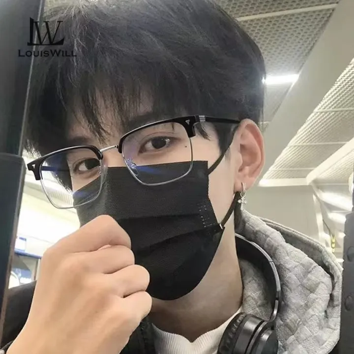 LouisWill%20Men%20TR90%20Non-Prescription%20Glasses%20Anti%20Blue%20Light%20Flat%20Mirror%20Eyewear%20Can%20Be%20Paired%20With%20Myopia%20Gasses%20Half%20Frame%20Design%20Outdoor%20Travel%20Men%20Trendy%20-%20Image%204