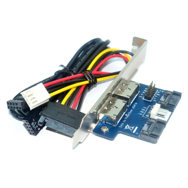 NAMUNY Desktop Computer Dual Port SATA to Power ESATA ESATAp 9Pin to ...
