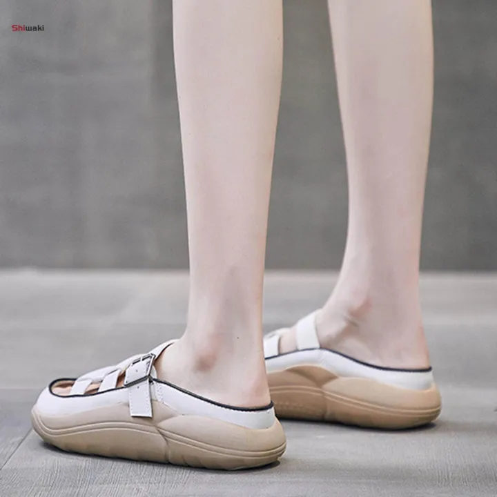 Women%20Sandals%20Fashion%20Slip%20on%20Flat%20Sandal%20Rubber%20Sole%20Waterproof%20Female%20Beach%20Sandals%20Nonslip%20House%20Slippers%20Platform%20for%20Ladies%20Girls%20,%20White,%2038%20-%20Image%209