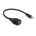 New specials Car MP3 Player Converter 3.5 mm Male AUX Audio Jack Plug To USB 2.0 Female Converter Cable Cord Adapte. 