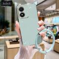 AnDyH Luxury New Design Phone Case for Vivo Y02S Case Straight Edge Plating Precision Camera Case with Free Round Lanyard Phone Case. 