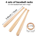 4 Set Wooden Baseball Stand Display Holder Softball Stand Display Baseball Stand Holder for Baseball Players Fans, Fine Workmanship. 