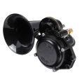 12V/24V Auto Air Horn Loud Truck Trumpet Air Horn with Electric Valve Flat for Car Vehicle Trucks Bus Van Train. 