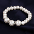 Women Faux Pearls Alloy Necklace Bracelet Earrings Wedding Bridal Jewelry Set. 
