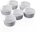 4 cups Cup cake ceramic baking cup ceramic baking tray Ceramic Baking Cups for Creme Brulee Custard Dessert Dishes snack baking cup White- 3.5 Inches. 