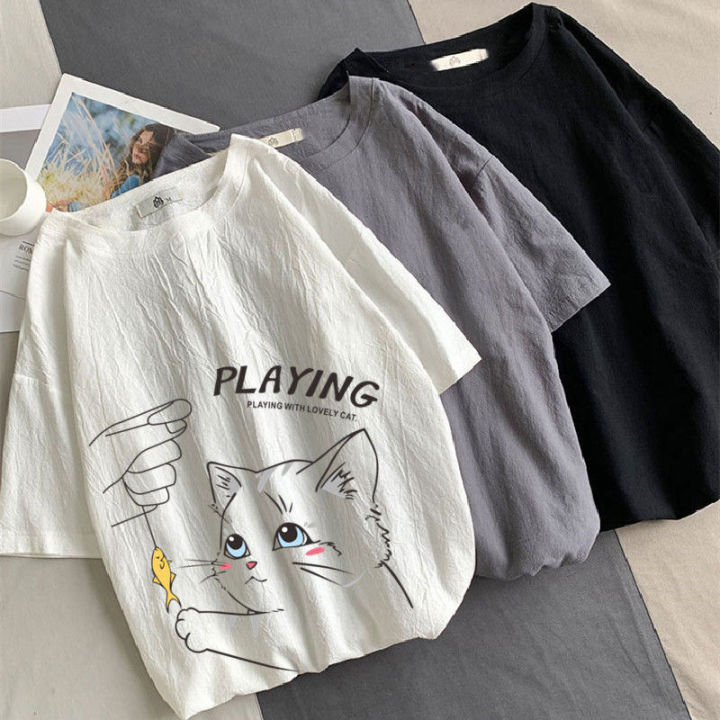 Linen%20Short%20SleeveTT-shirt%20Male%20and%20Female%20Couples%20Wear%20Overweight%20People%20plus%20Size%20Summer%20JapaneseinsWashed%20Cotton%20and%20Linen%20Ice%20Silk%20Loose%20T-shirt%20-%20Image%208