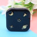 Stars Moon Contact Lens Case For Women With Mirror Kit Holder Portable Contact Lenses Box Black. 