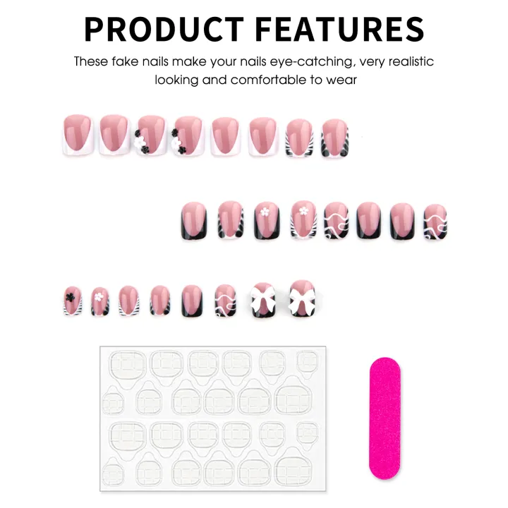 HZ147%2024PCS%20Square%20Fake%20Nails%20with%20Zebra%20Print%20for%20Nail%20Art%20-%20Pink%20-%20Image%203