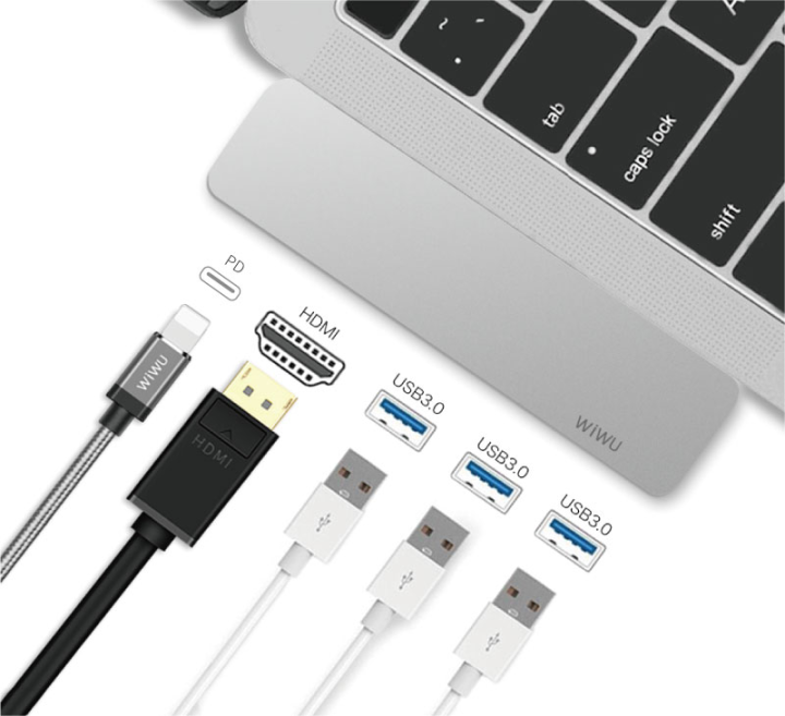 WiWU%20T6%20Pro%20USB-C%20Hub%20To%20USB%203.0%20PD%20Fast%20Charge%204K%20HDMI%20Laptop%20Adapter%20Dongle%20-%20Image%204