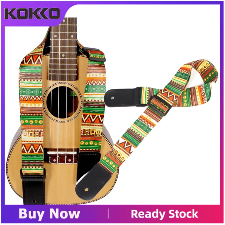 Adjustable Guitar Strap Hawaii National Style Print Thickening Belt Guitar Straps For Guitar Ukulele Ukulele Part Accessories