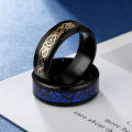 Finger Band Glowing Dragon Pattern Men Ring. 