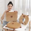 Portable Cartoon Capybara U-shaped Pillow Plush 2 in 1 Travel Neck Support Pillow Soft Eye Mask Pillow Office Chair Cushions. 