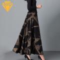 Elegant Women Maxi Skirt Vintage A-line Maxi Skirt with Pockets for Elegant Party Commute High Waist Colorblock Design Fashion Women Plaid Skirt. 
