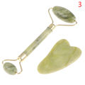 Roller and Gua Sha Tools by Natural Jade Scraper Massager with Stones for Face. 