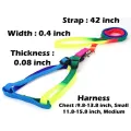 Cat and Dog Harness and Leash Set Vest Leash Collar Set Adjustable Rainbow. 