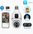 Bulb Camera Wifi Dual Lens 360 View Auto Tracking Colour Night Vision. 