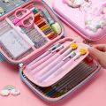 【HOT】 3D Unicorn Flower Girl EVA Cute Pencil Box School Student Stationery Chil Storage Three Layer Large Capacity Supplies. 