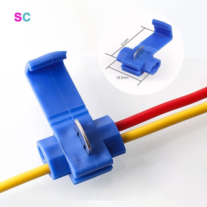 10PCS Wire Connector Scotch Lock Snap AWG22-10 Without Breaking Cable Insulated Crimp Quick Electrical Terminals
