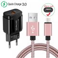 QC 3.0 Fast Charger Micro USB Charge Cable For Samsung Galaxy A10 A01 M01 J2 Core J7 J5 J3 A5 A7 2016 S6 S7 J4 A6 A7 2018 Phone. 