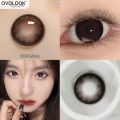 OVOLOOK-Black Series Contact Lenses for Eyes Narural Black Pupils Beauty Lenses Eye Color for Myopia 2 s/pair Yearly Use. 