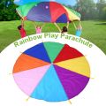 Parachute Play Toy With Handles Outdoor Team Game Waterproof Umbrella Toy Development Training For Children Rainbow Parachute. 