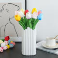 Realistic Artificial flowers Lifelike Home Outdoor Tulip bouquet Long-lasting Vase decor PU flowers for Wedding ceremonies. 