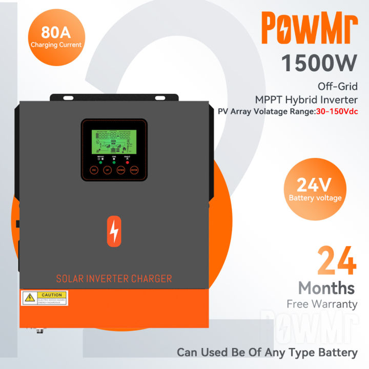 PowMr%201.5KW%2024V%20Hybrid%20Solar%20Inverter%20230Vac%20PV%20Start%20Voltage%2030Voc%20Built%20In%2080A%20MPPT%20Solar%20Charge%20Controller%2050/60Hz%20Auto%20Pure%20Sine%20Wave%20Inverter%20-%20Image%202