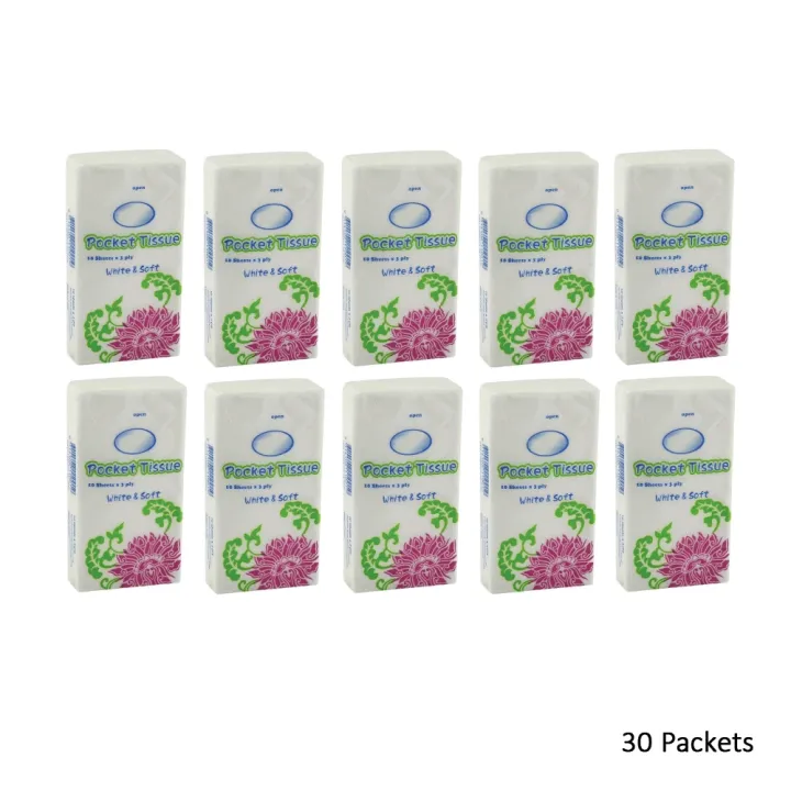 30 Packs of Pocket Tissues