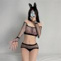 Lingerie Hot Tights Babydoll Cosplay Costumes Long Slehealthyeved Bra and Panties Set Hollow Out Fishnet Underwear. 