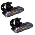 2X USB Rechargeable Front Rear Bicycle Light Lithium Battery LED Bike Taillight Cycling Helmet Light. 