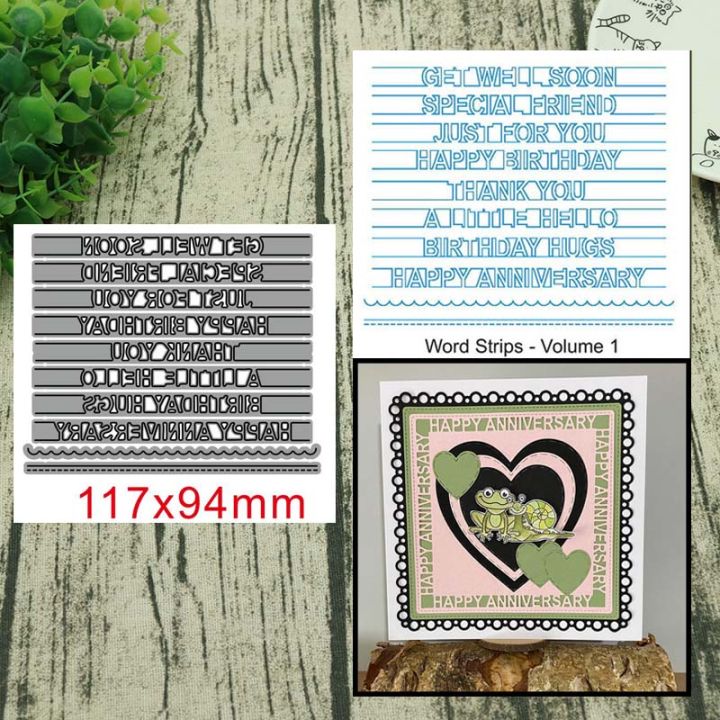Addy Craft Metal Cutting Dies Word Strips For Diy Scrapbook Cutting Die ...