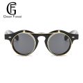 Green forest Green forest Round Outdoor Flip Up Lens Sunglasses Retro Steampunk Goggles Glasses Eyewear. 