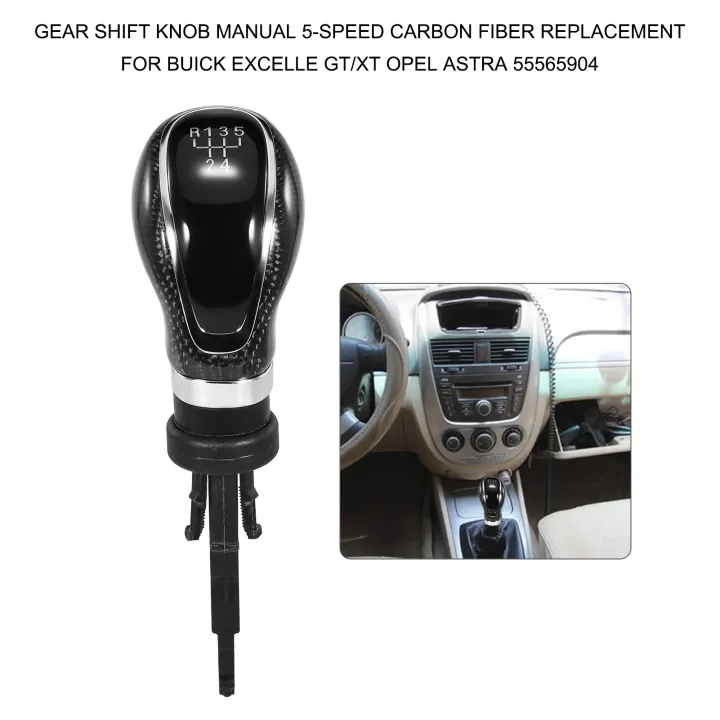 Gear Shift Knob Manual 5-Speed Carbon Fiber Replacement for Buick ...