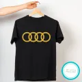 Audi black Tshirt  unisex  tees  designer tees  crew neck  silver white  red  blue  black. 