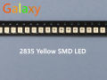 【GlobalTrendz】100PCS/lot SMD LED 2835 Yellow 0.2W 2.0-2.6V 580-590NM PLCC-2 SMD/SMT 2V 3.5*2.8*0.8MM 60Ma 3528 2835 led. 