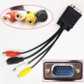 Vga 15 Pin Male To 3rca Tv S-Video Av Output Converter Adapter Cable M/f Connector For Pc Computer Lap. 