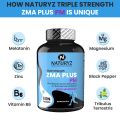 Naturyz Triple Strength ZMA Plus PM with Melatonin for Night Recovery & Muscle Strength Support Supplement with 450 mg Magnesium Aspartate, Tribulus, B6 & Black Pepper for Men - 60 Tablets(FROM INDIA)NUZ. 