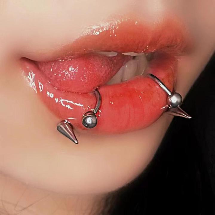 Steel Lip Ring Horseshoe Labret Ring Piercing Punk Spike Nose Ring Eyebrow Tongue Piercing Jewelry