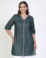 Spring & Summer ¾ Sleeves Kurtha with Contrasting Piping. 