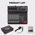 BOMGE RV6 Professional 6-Channel Audio Mixer with 16 DSP Effects, 7-Band EQ, Independent 48V Phantom Power Function, USB Interface Recording, Suitable for Studio/DJ Stage/Party/Home Recording. 